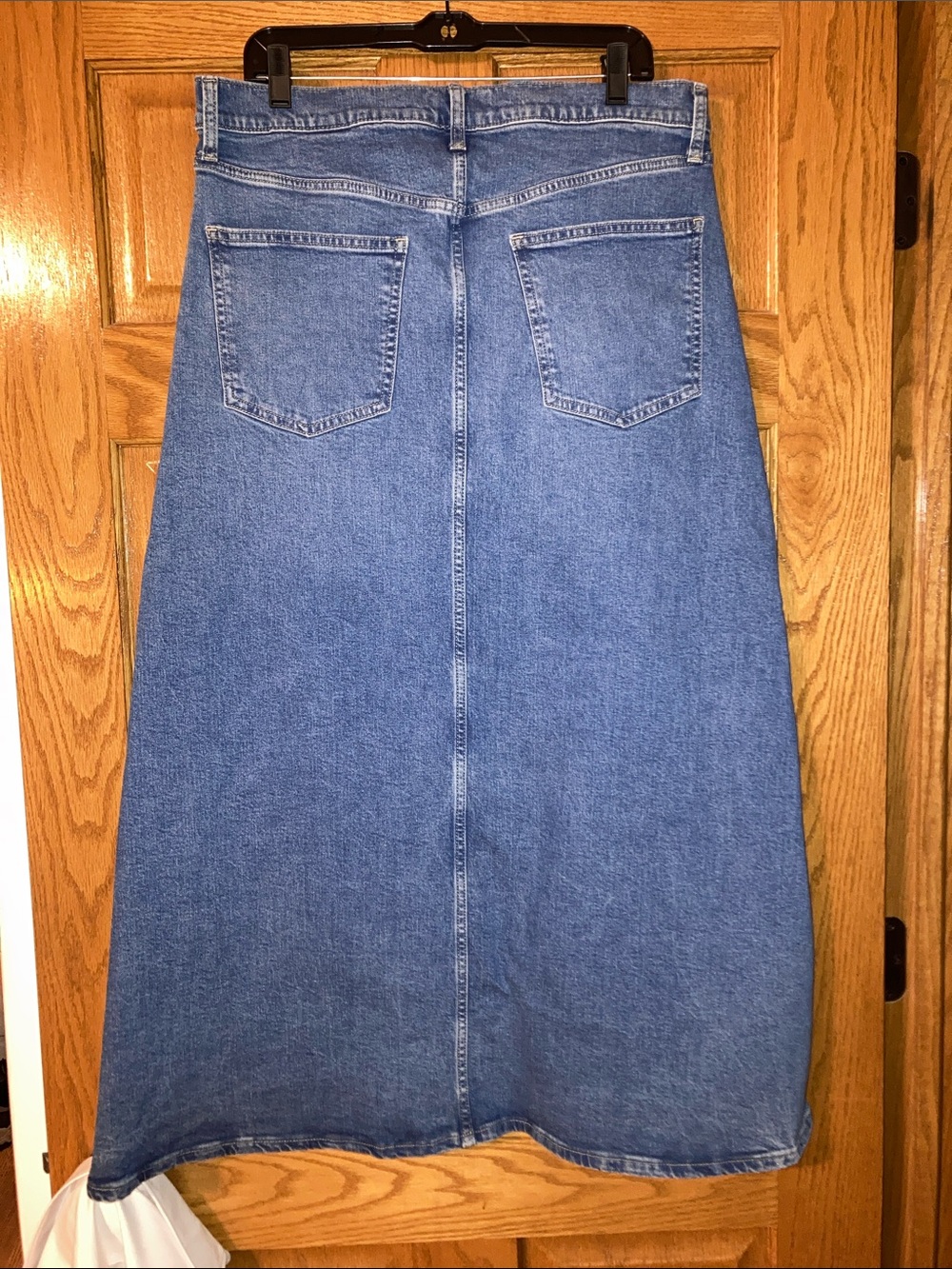 GAP Blue Denim Maxi Skirt with Front Slit - Picture 2 of 3